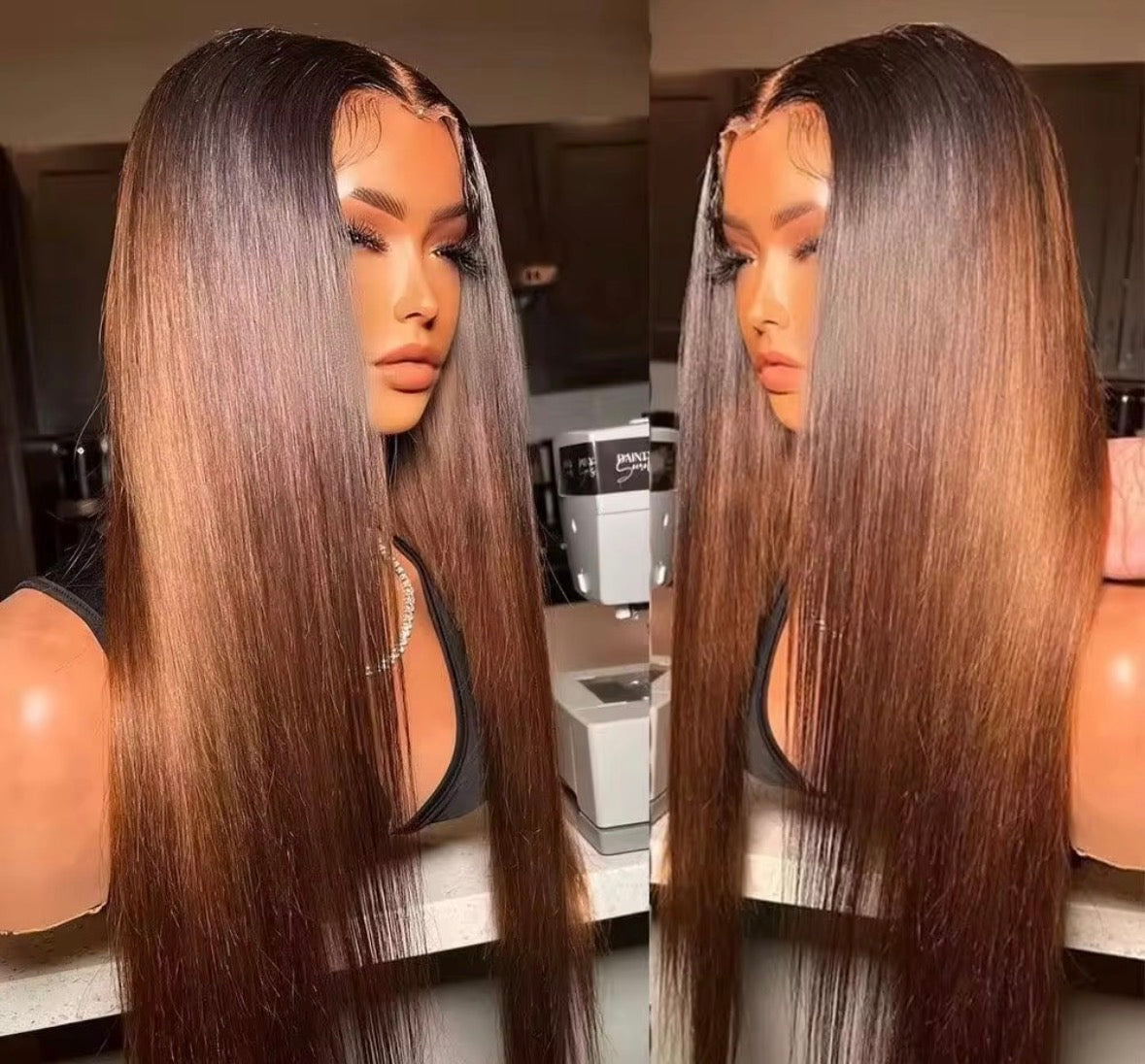Luxury Ombre Brown HD Lace Front Wig