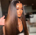 Luxury Ombre Brown HD Lace Front Wig