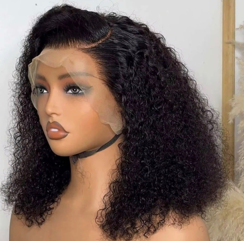 13A Jerry Curly Full Frontal Bob Wig – Natural Black