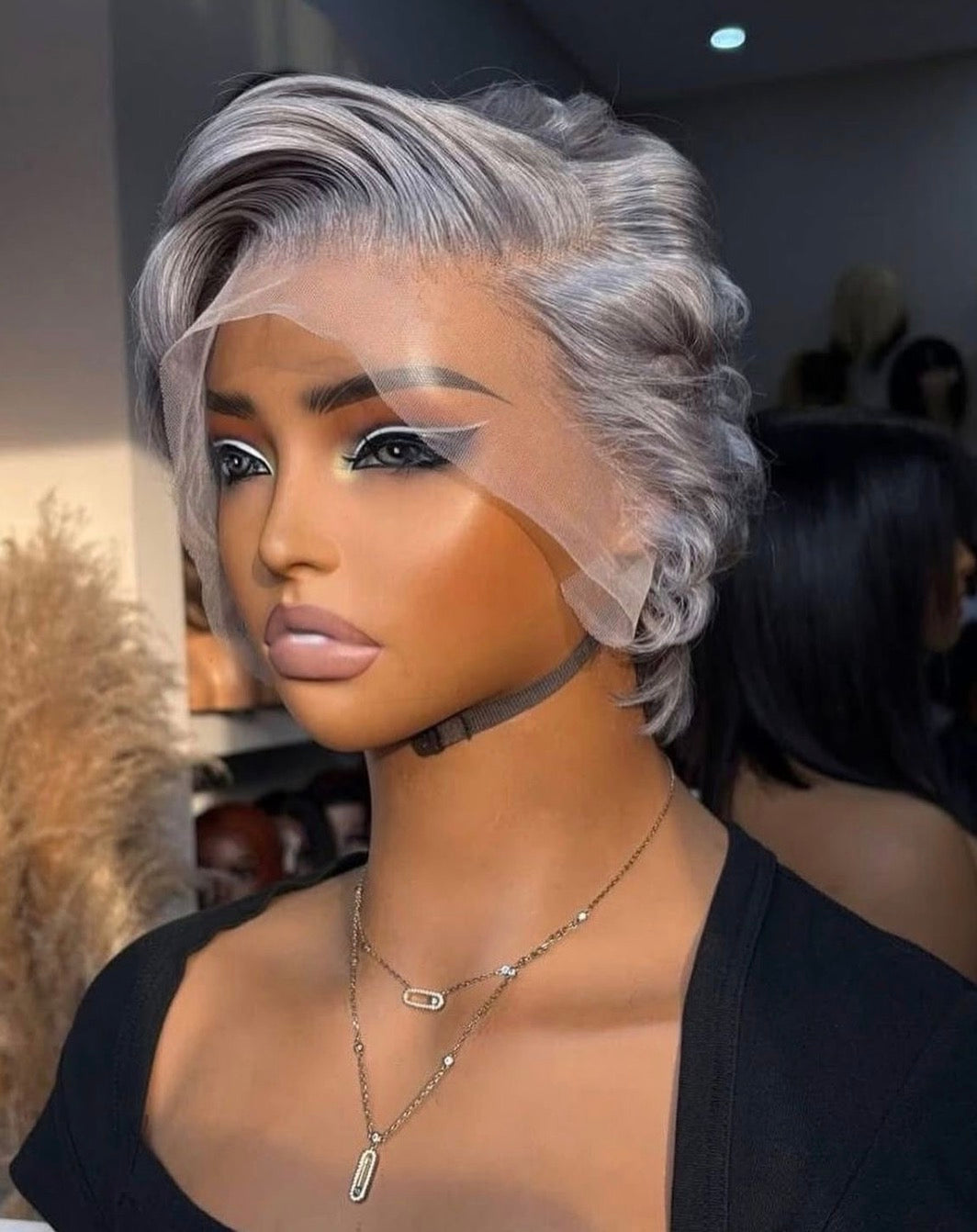15A Premium Grey Pixie Cut Wig